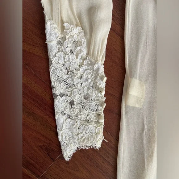 Vintage 100% silk lace wedding sheer robe victoria’s Secret original one size - Picture 7 of 16
